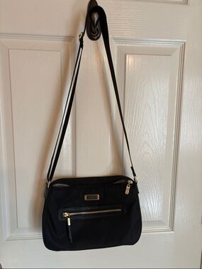 Black Womens Crossbody Bag with Gold Hardware - Baggallini: